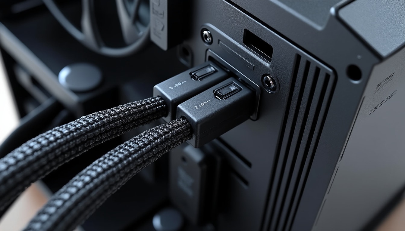 découvrez comment le branchement de l'alimentation modulaire du boîtier assure un montage pc sécurisé et optimisé pour une meilleure gestion des câbles et une performance accrue.